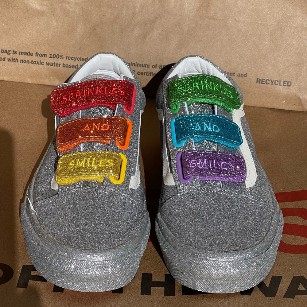 Old Skool Sparkled Rainbow Colored Vans (Flour Shop Edition)🌈 - Picture 4 of 10